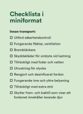 Checklista för djurtransporter
